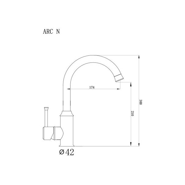 METALAC INKO Baterija za sudoperu Arc N grafit - T03801