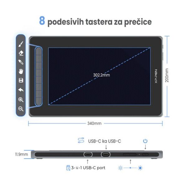 XP-Pen Artist 12 (2. generacije) - JPCD120FH_BK