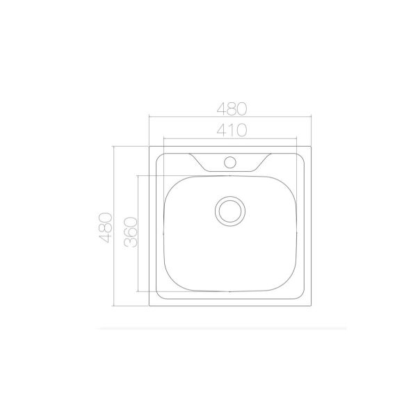 Laweo Inox ugradna sudopera AS04 ø90 48×48cm - 11520
