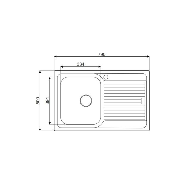 Laweo Inox ugradna sudopera AS103 ø90 79×50cm - AS-103