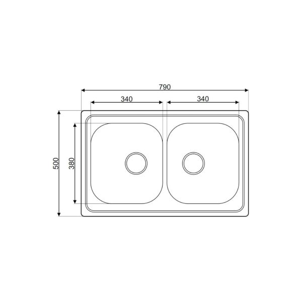 Laweo Inox ugradna sudopera AS114 ø90 79×50cm - AS-114