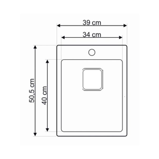 Laweo Inox ugradna sudopera AS349 39×50,5cm sifon 9x9cm - 12206-1-1