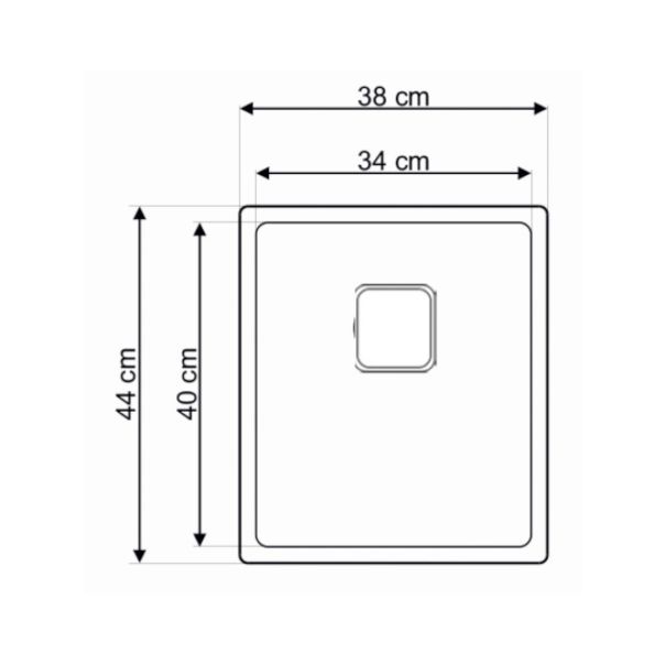 Laweo Inox podgradna sudopera AS353 38x44cm sifon 9x9cm - AS-353