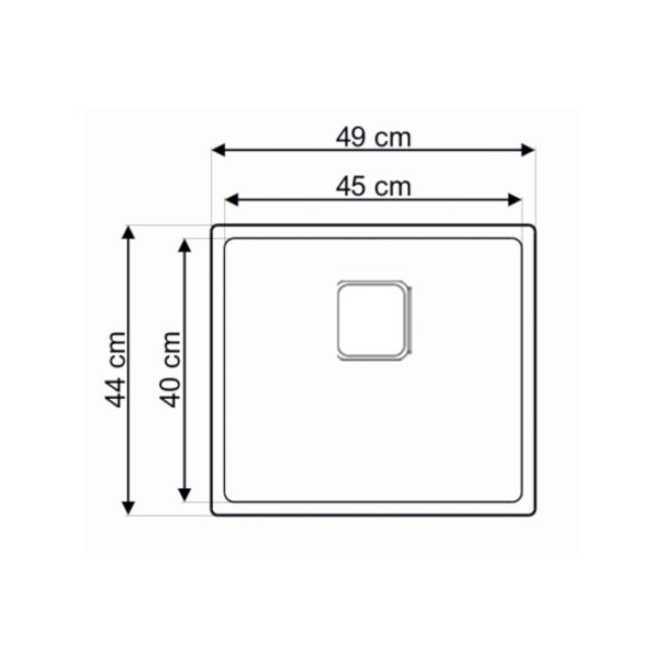 Laweo Inox podgradna sudopera AS355 49×44cm sifon 9x9cm - AS-355