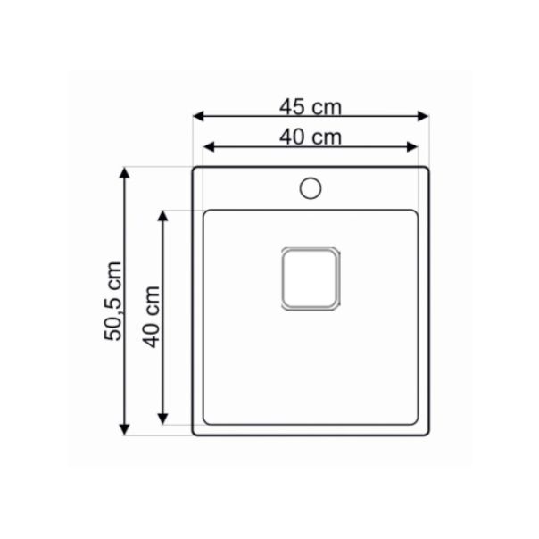 Laweo Inox ugradna sudopera AS381 45×50,5cm sifon 9x9cm - AS-381
