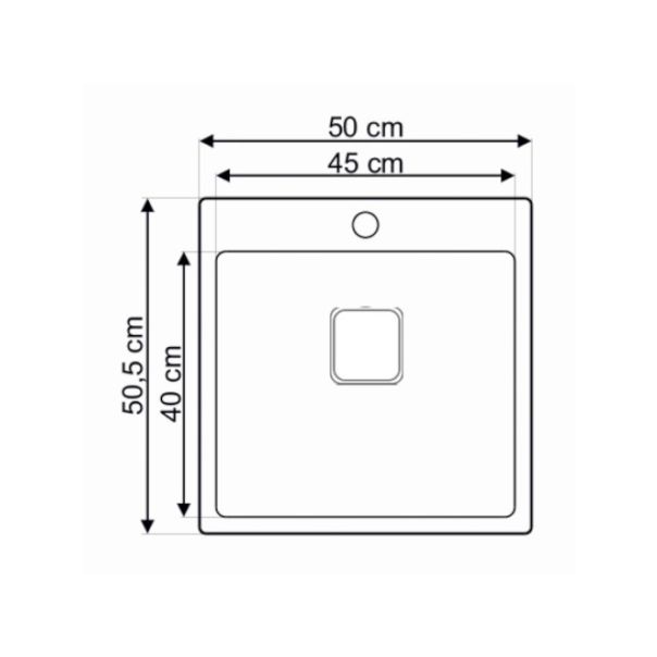 Laweo Inox ugradna sudopera AS382 50×50,5cm sifon 9x9cm - AS-382