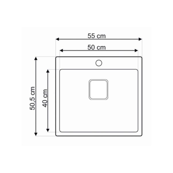 Laweo Inox ugradna sudopera AS383 55×50,5cm sifon 9x9cm - AS-383