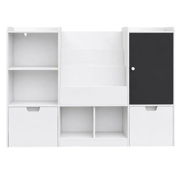 KINDER HOME organizator za dečije igračke sa tablom, policom, 2 fioke i 6 pregrada, puno drvo i MDF - EP3235165
