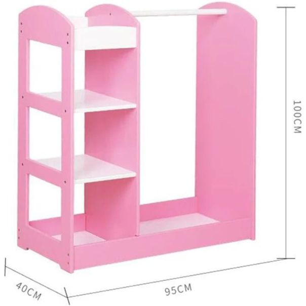 KINDER HOME Dečiji stalak za odeću sa ogledalom, roze - AT-DC-2108-P