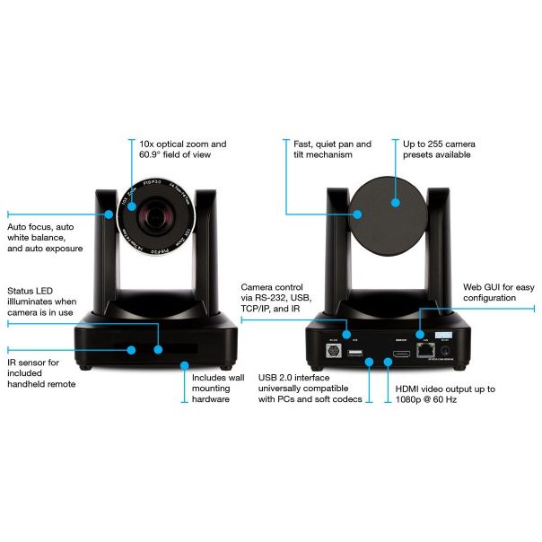ATLONA Profesionalna PTZ Kamera HDMI& USB2.0 za video konfer.,bela - AT-HDVS-CAM-HDMI-WH