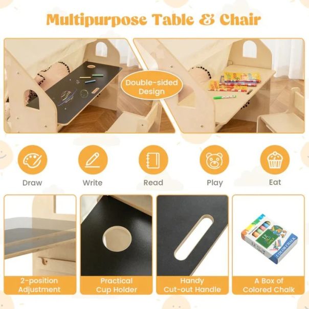 Dečiji drveni letnjikovac 6 u 1 KINDER HOME - AT-KF-2401