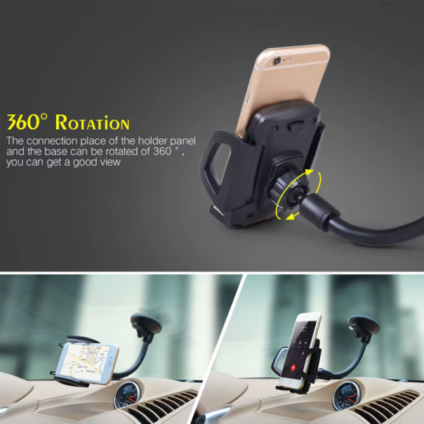 Auto držač roto 360 za telefon vakuum crni 1.8-3.7 in - 615904