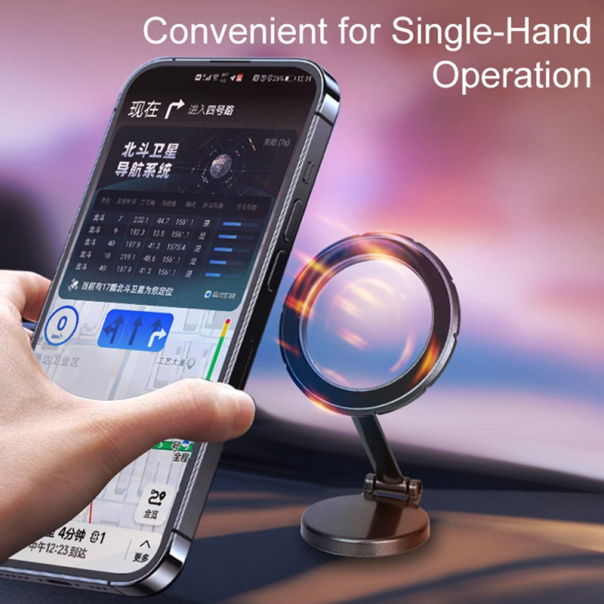 Auto držač za telefon magnetni sa rotacijom srebrni - 616729