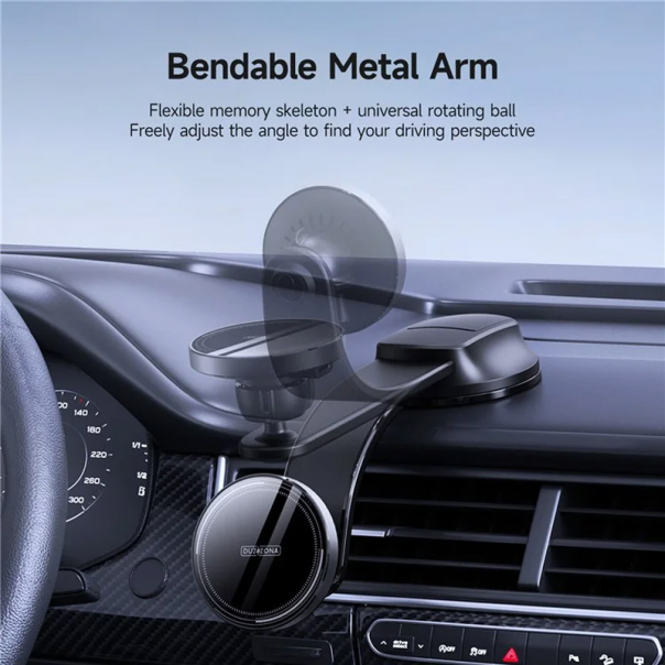 Auto držač za telefon magnetni sa bezicnim punjenjem za tablu 15W crni - 614472