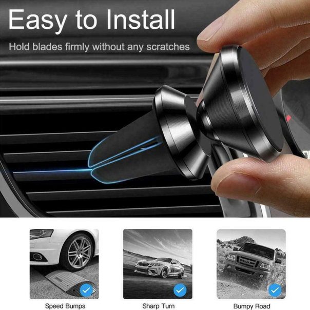 Auto držač za telefon Q8 za ventilaciju crni - 611549