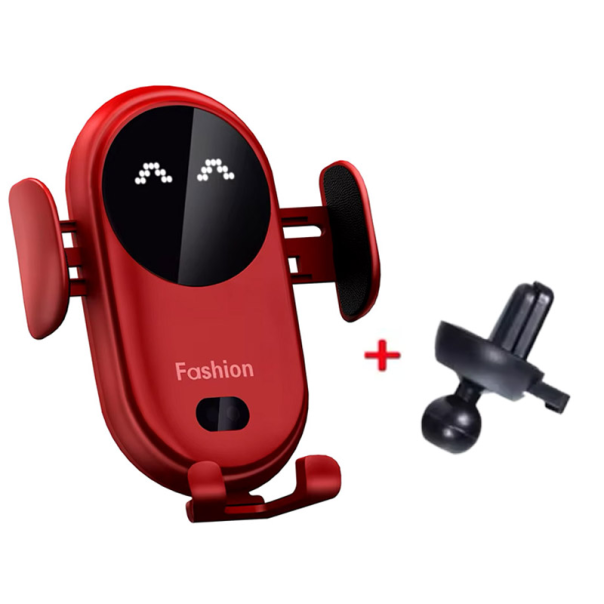 Auto držač za telefon za ventilaciju S11 Fashion sa bezicnim punjenjem crveni - 614457