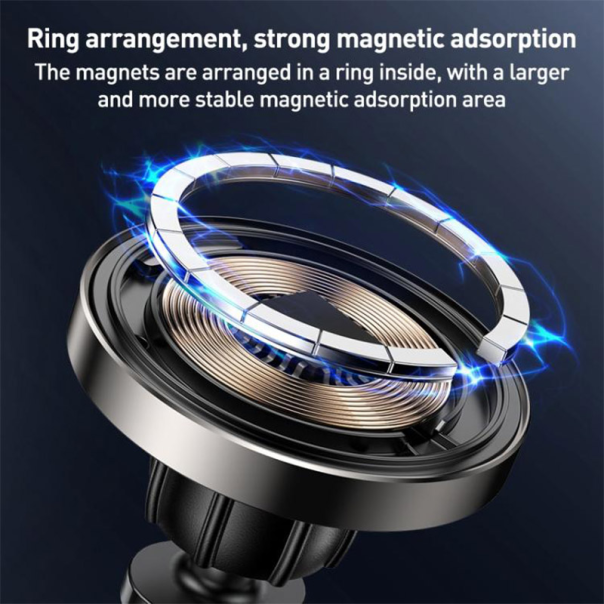 Auto držač za telefon YESIDO sa bezicnim punjenjem magnetni DS30 15W crni - 620572