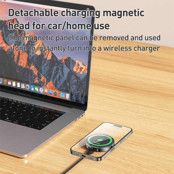 Auto držač za telefon YESIDO sa bezicnim punjenjem magnetni DS30 15W crni - 620572