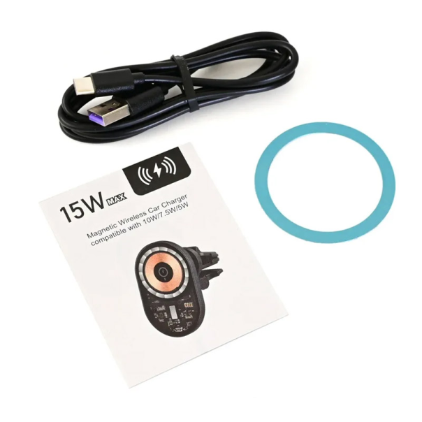 Auto držač za telefon sa bezicnim punjenjem MAGSAFE 15W transparent TIp 1 - 615466
