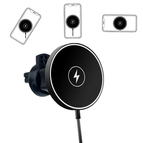Auto držač za telefon sa bezicnim punjenjem S12 15W crni - 614458