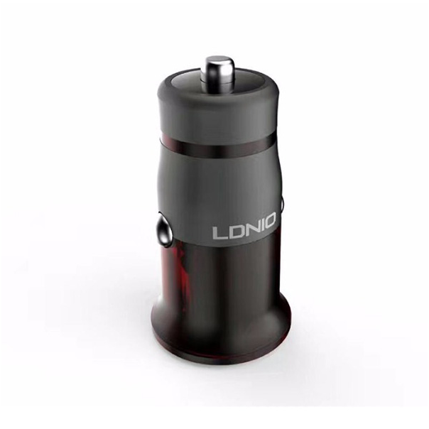 Auto punjač LDNIO C304Q 1.5A/ 2A/ 3A (18W) FAST CHARGING + Micro USB kabel sivo crveni - 017396