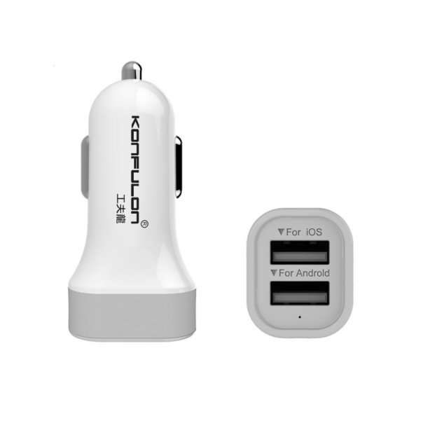 Auto punjac KONFULON C17 dual USB 5V 2.1A sivi - 53001
