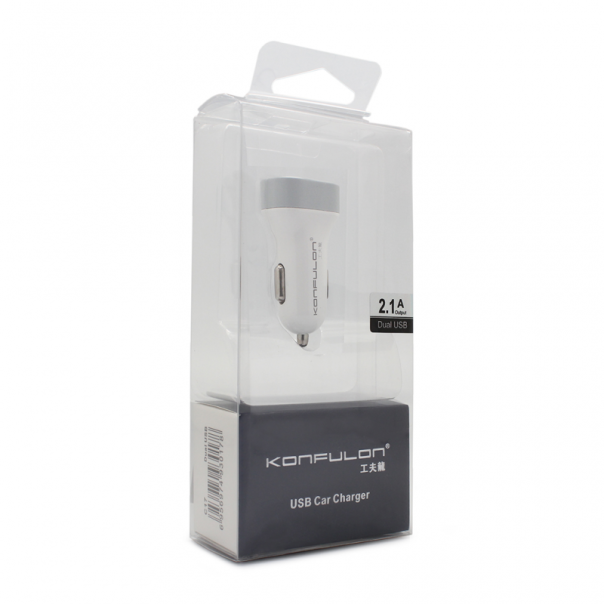Auto punjac KONFULON C17 dual USB 5V 2.1A sivi - 53001