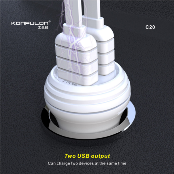 Auto punjac KONFULON C20 5V 3.1A Dual USB - 88374