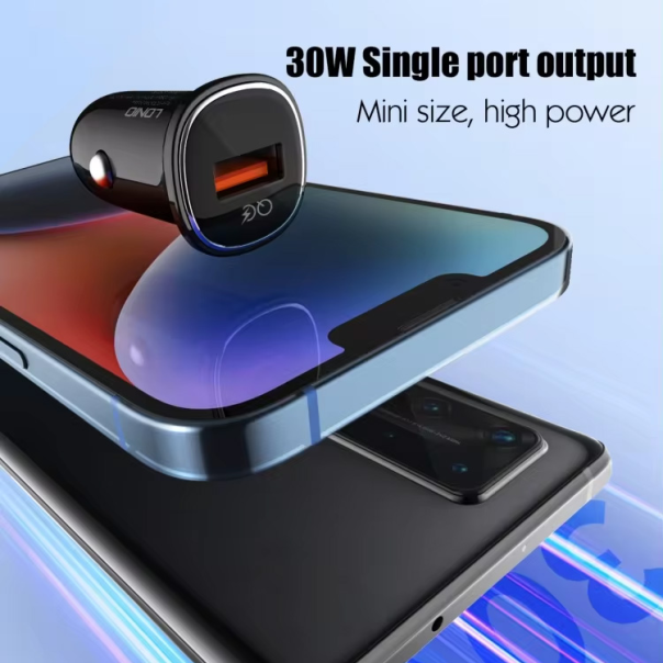 Auto punjac LDNIO C105, QC3.0, 30W USB Type C crni - 215590