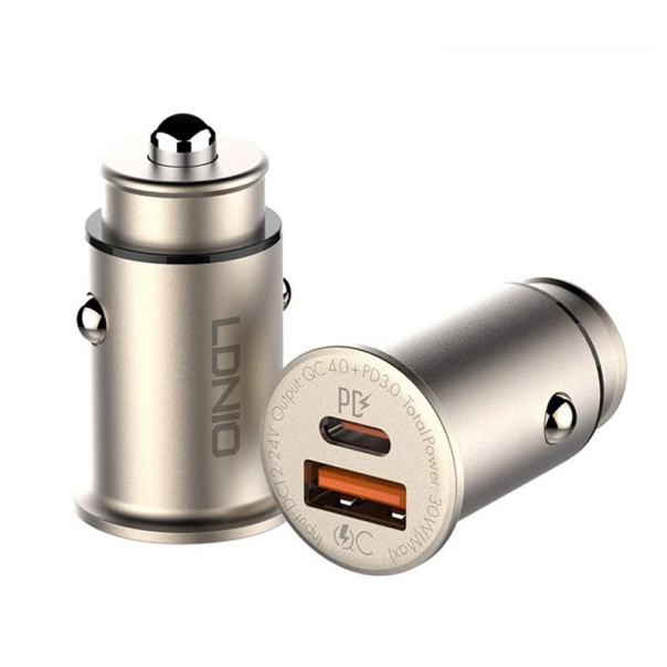 Auto punjač LDNIO C506Q USB i PD+ Type-C kabel srebrni - 051739