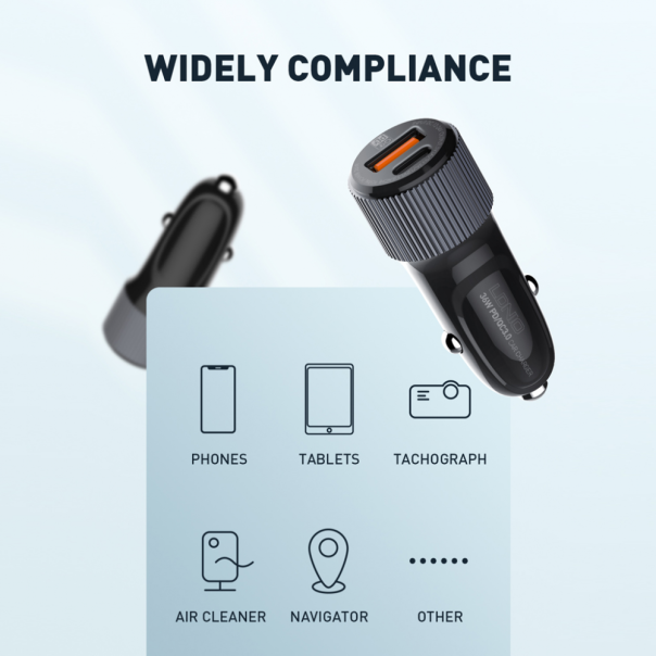 LDNIO Auto punjač sa USB C dual C510Q - 209034