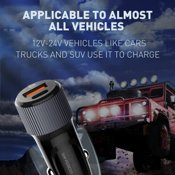 LDNIO Auto punjač sa USB C dual C510Q - 209034