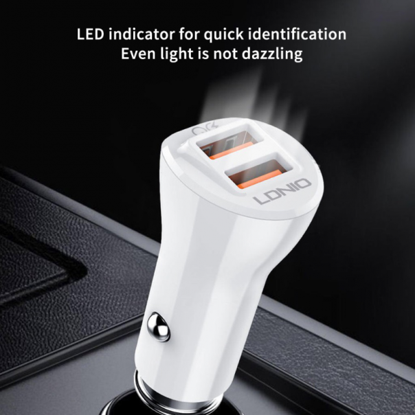 LDNIO Auto punjač sa Tip C kablom C511Q QC3.0 - 207606