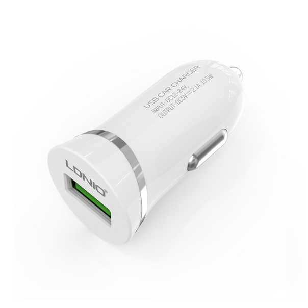 Auto punjač LDNIO DL-C12 2.1A + Micro USB kabel beli - 036680