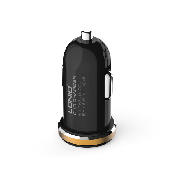 Auto punjač LDNIO DL-C22 dual USB 2.1A + iPhone Lightning kabel crni. - 013829