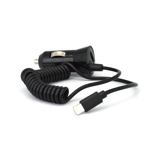 Auto punjač univerzalni 2u1 (iPhone Lightning + USB slot) crni 1A - 013170