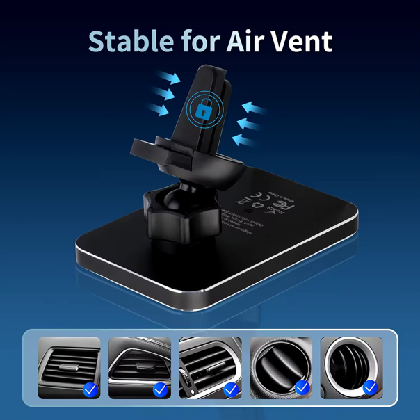 Auto stalak magnetic Magsafe punjac 15W crni - 217492