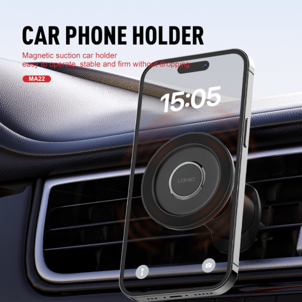 Auto stalak za ventilaciju LDNIO MA22 magnetic crni - 215588