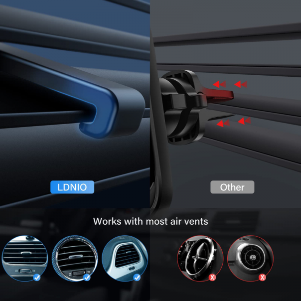 Auto stalak za ventilaciju LDNIO MA22 magnetic crni - 215588