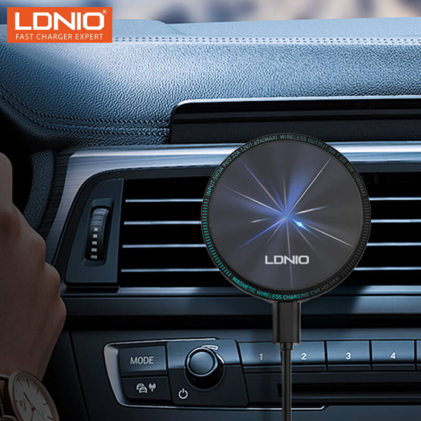 Auto stalak za ventilaciju LDNIO MA23 15W Wireless magnetic crni - 218368