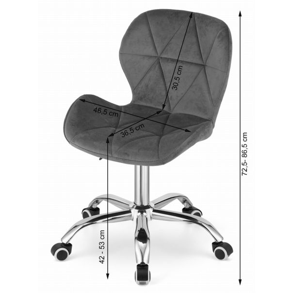 OSKAR Avola somotna rotirajuća stolica - tamno plava - EP2595800