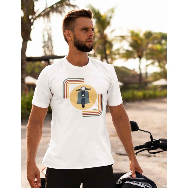 TAMANITZA Muška bela majica VESPA TRE - Tamanitza60