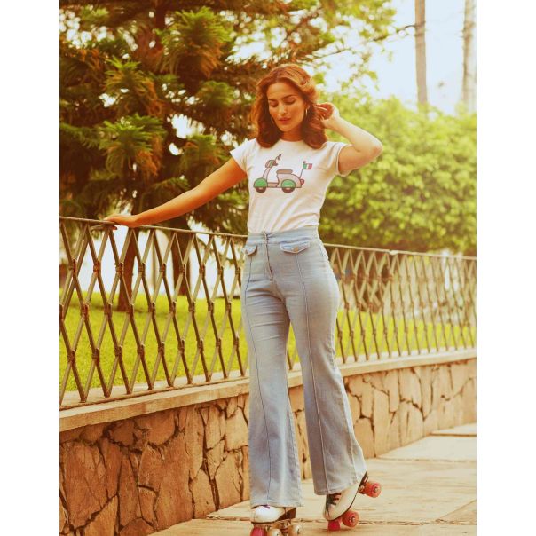 TAMANITZA Ženska bela majica VESPA - Tamanitza29