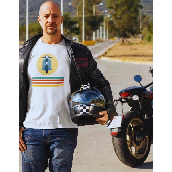 TAMANITZA Muška bela majica VESPA DUE - Tamanitza59