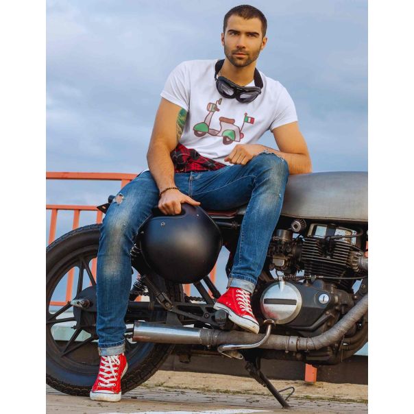 TAMANITZA Muška bela majica VESPA - Tamanitza58