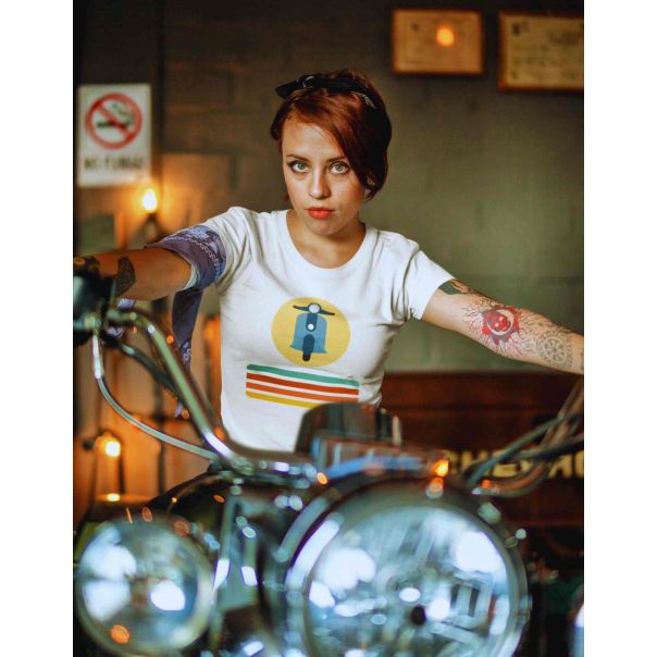 TAMANITZA Ženska bela majica VESPA DUE - Tamanitza30