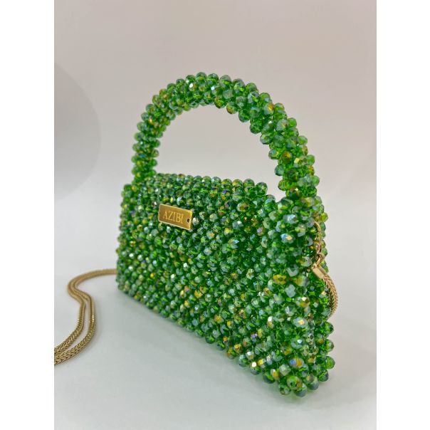 AZIBI Ženska torba od kristalnih perli HERA srednja, zelena - 66