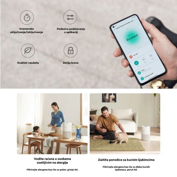 Xiaomi Smart Air Purifier 4 Compact prečišćivač vazduha Beli - EP3027676