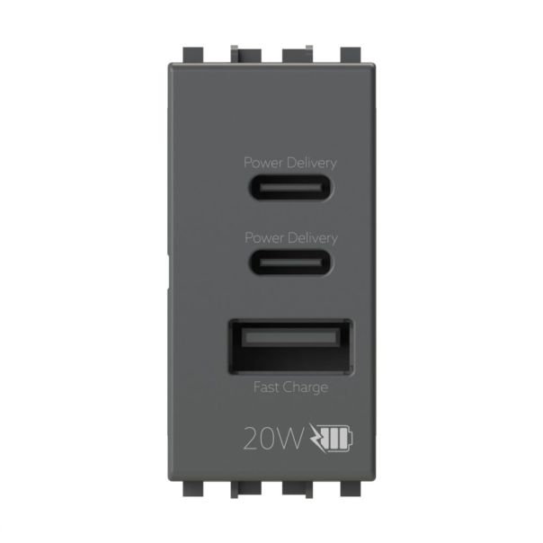 Uticnica USB CCA 20W Vimar Arke crna 4BUSB20WCCA.V19 - EP3055489