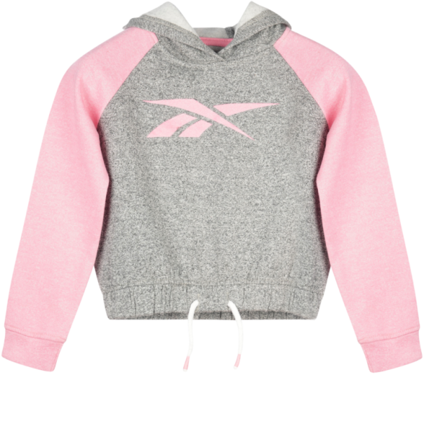 REEBOK komplet trenerka za devojčice krop top, sivo roze - B4356RG